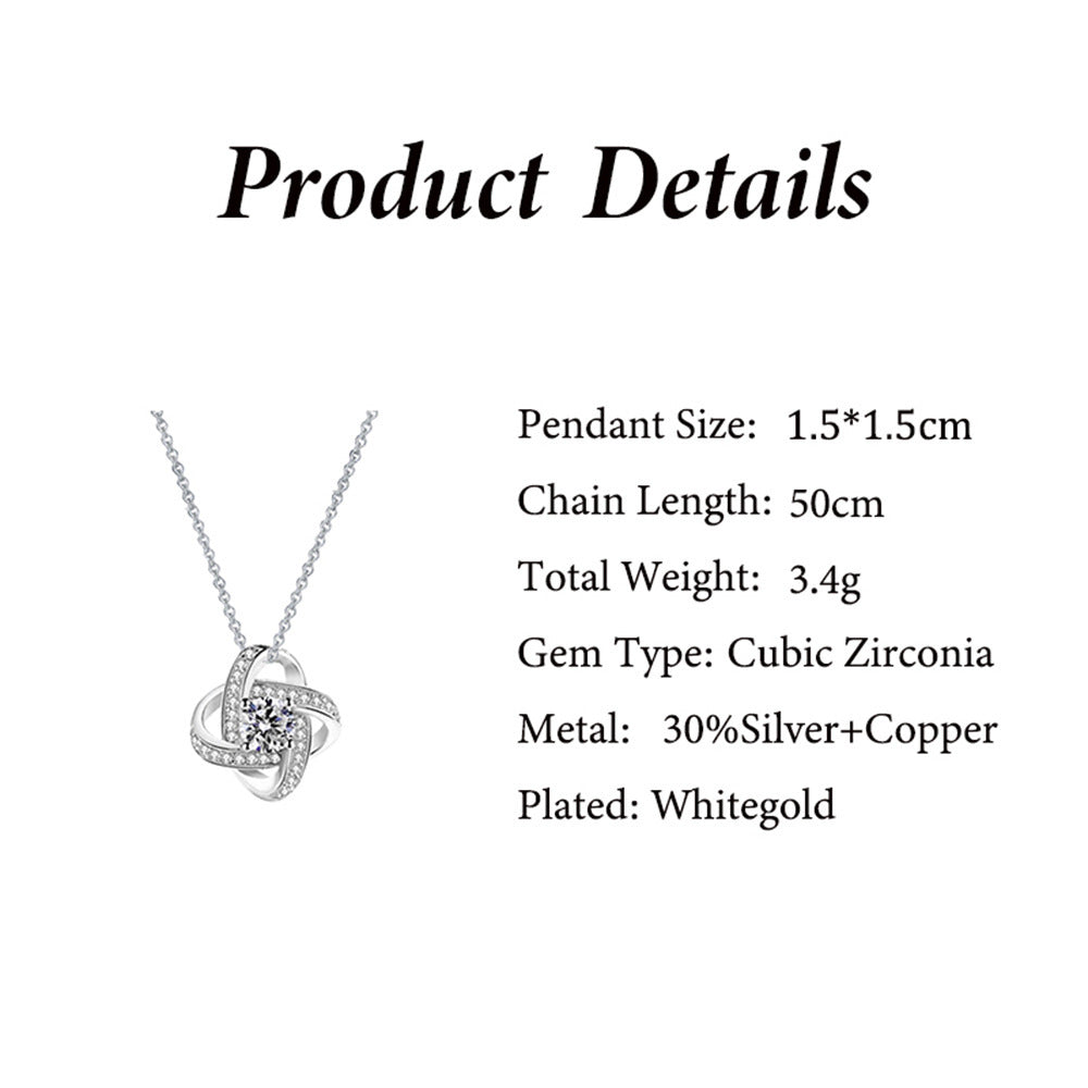 Eternal Star Silver Diamond Necklace