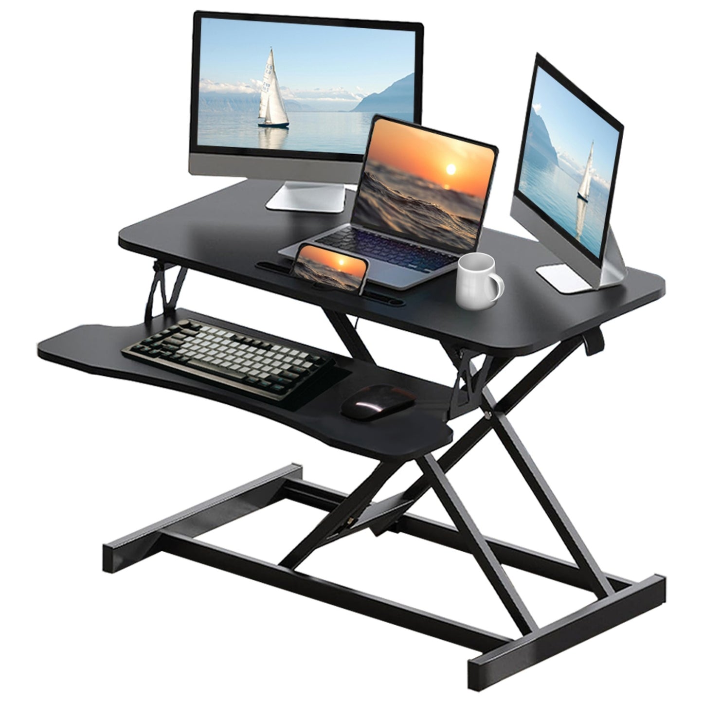 32-Inch Height Adjustable Desk Converter – Sit-to-Stand Workstation