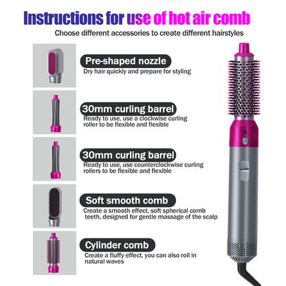 5-in-1 Hot Air Styler: Curl & Straighten