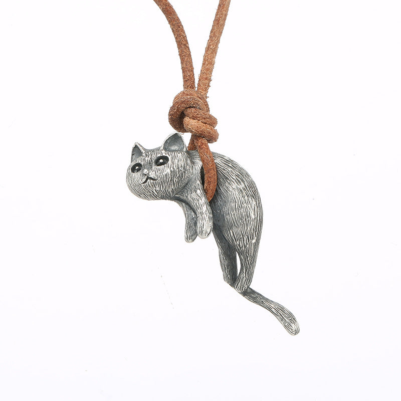 925 Sterling Silver Cat Necklace