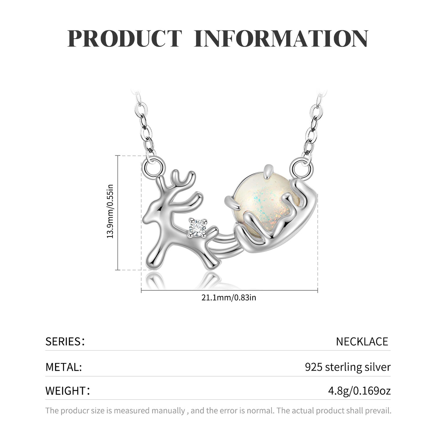 Sterling Silver Elk Necklace: Premium Gift