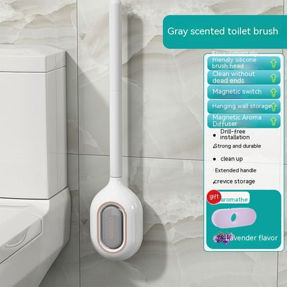 Wall-Mounted Toilet Cleaning Brush with Aromatherapy Box