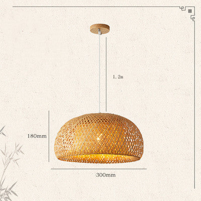 Japanese Style Bamboo Woven Chandelier