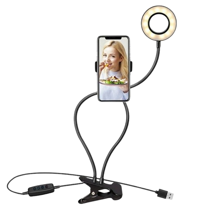 Portable LED Selfie Ring Light with Adjustable Brightness