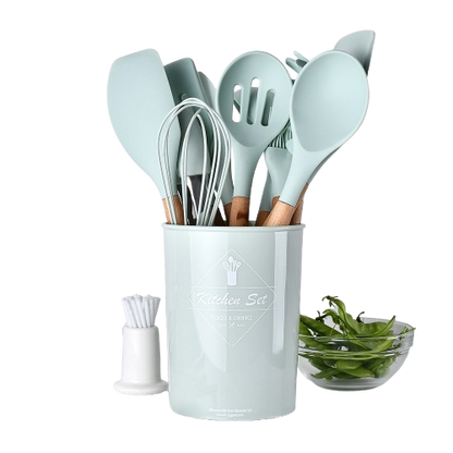 Silicone Kitchenware With Wooden Handle