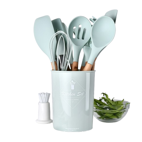 Silicone Kitchenware With Wooden Handle