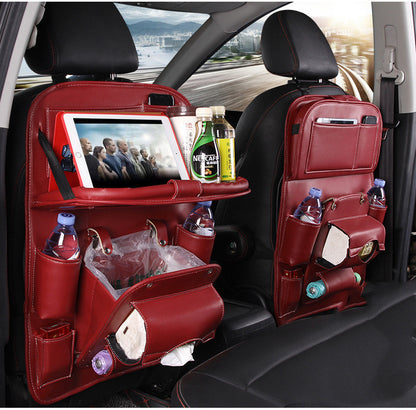 Premium PU Leather Car Seat Back Organizer