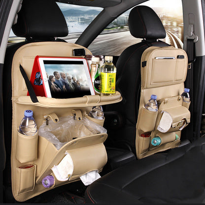 Premium PU Leather Car Seat Back Organizer
