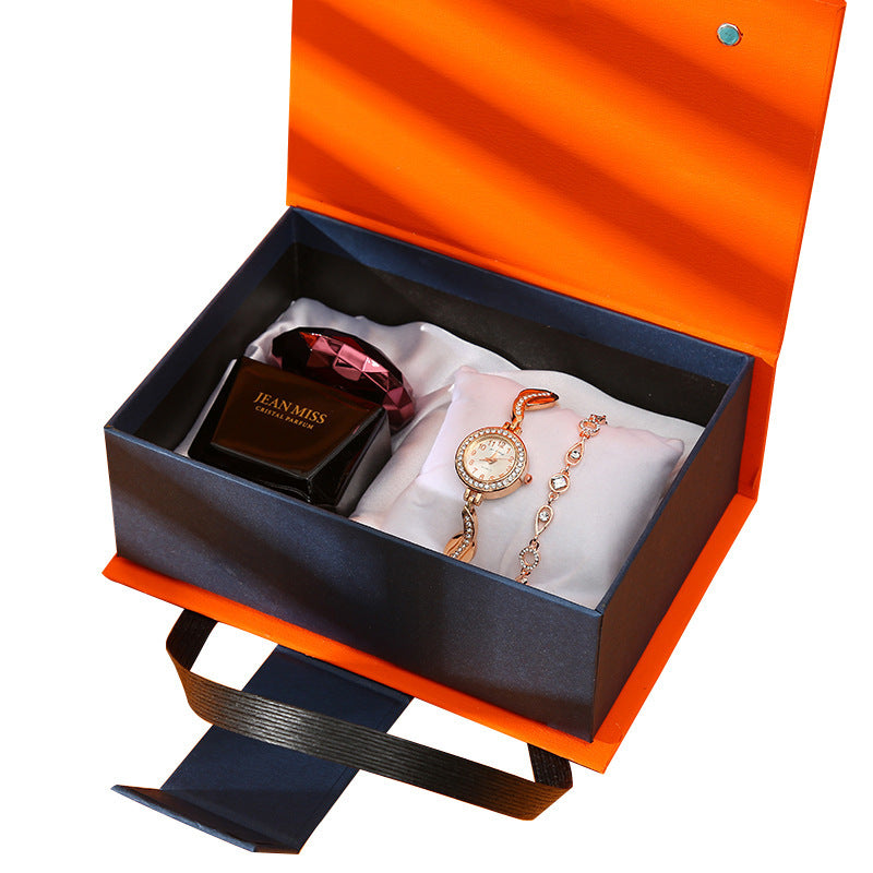 Luxury Watch, Lipstick, and Perfume Gift Set