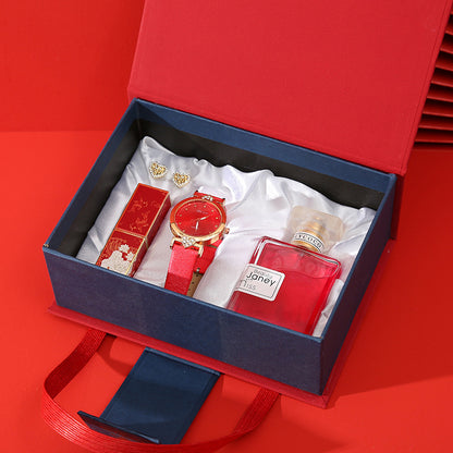 Luxury Watch, Lipstick, and Perfume Gift Set