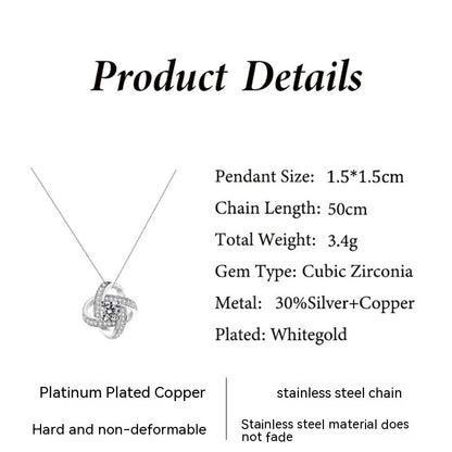 Eternal Star Silver Diamond Necklace