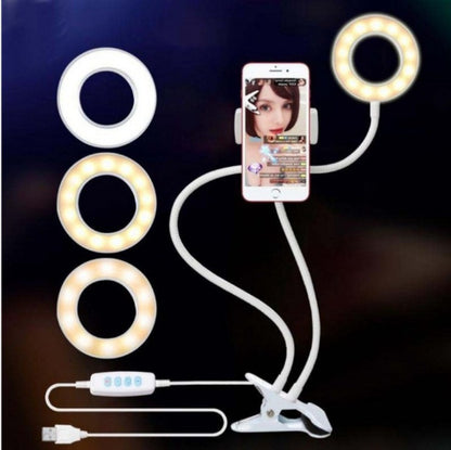 Portable LED Selfie Ring Light with Adjustable Brightness