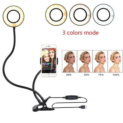 Portable LED Selfie Ring Light with Adjustable Brightness