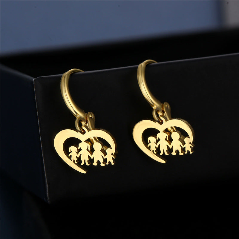 Golden Love Family Stud Earrings