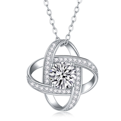 Eternal Star Silver Diamond Necklace