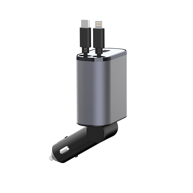 Metal Car Charger: Super-Fast USB & TYPE-C Adapter