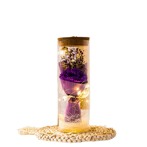 Starry Soap Flowers Glass Bottle Delight