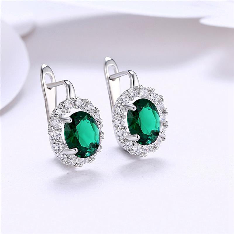 Big Zircon White Glamorous Earrings