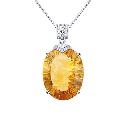 Elegant Topaz Pendant: Luxury 925 Necklace