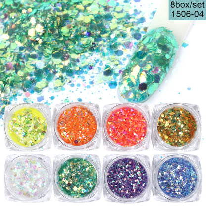 8-Box Glitter Nail Art Set