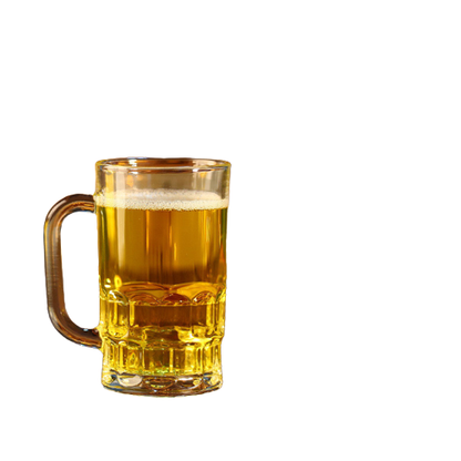 Beautifully brought a transparent glass beer mugs