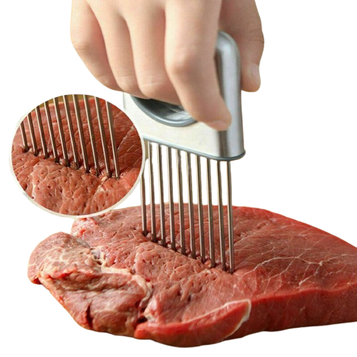Stainless Steel Onion Holder & Meat Tenderizer – Multi-Purpose Kitchen Tool