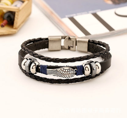 Angel Wings Leather Bracelet