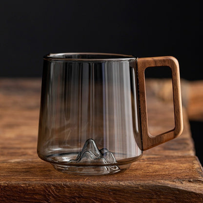 Guanshan Glass Cup with Wooden Handle