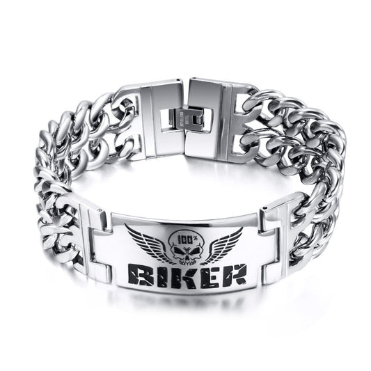 VNOX Stainless Steel Skull Bracelet: Biker Gift