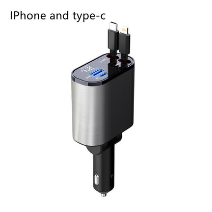 Metal Car Charger: Super-Fast USB & TYPE-C Adapter