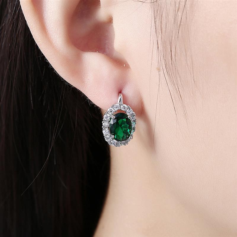 Big Zircon White Glamorous Earrings