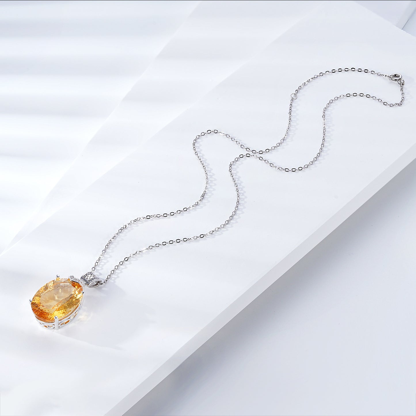 Elegant Topaz Pendant: Luxury 925 Necklace