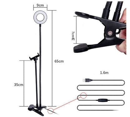 Portable LED Selfie Ring Light with Adjustable Brightness