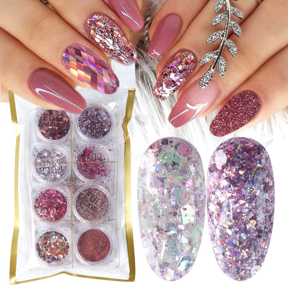 8-Box Glitter Nail Art Set