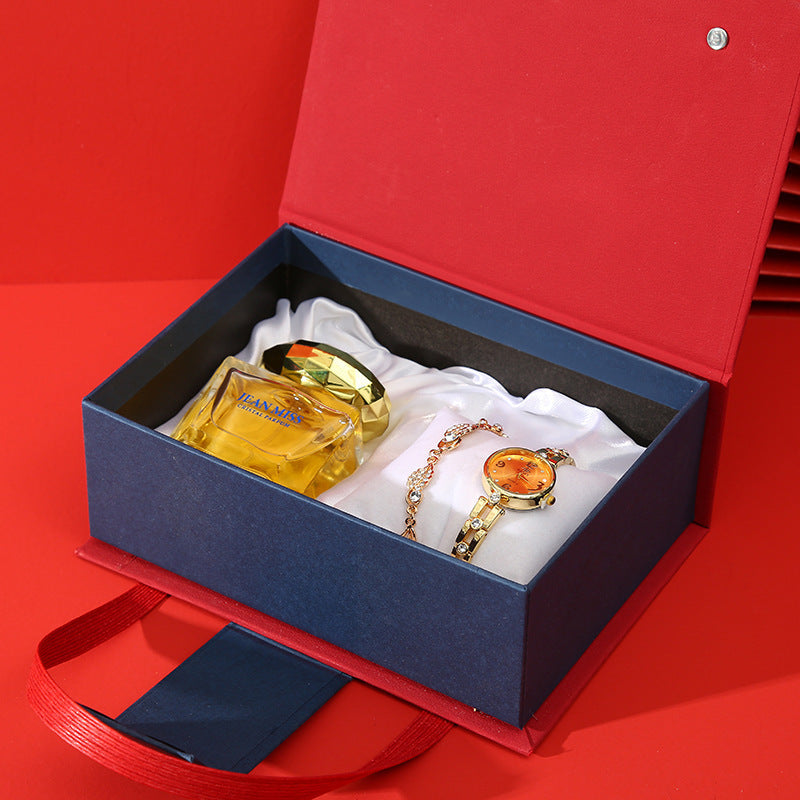 Luxury Watch, Lipstick, and Perfume Gift Set