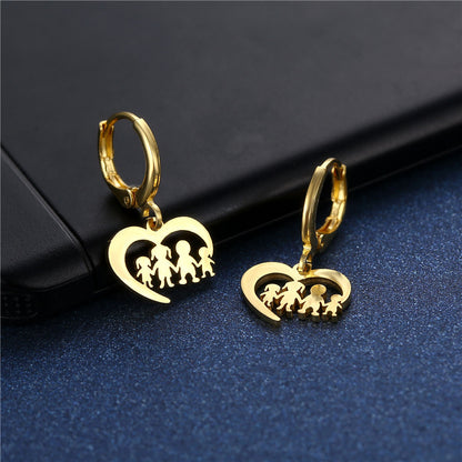 Golden Love Family Stud Earrings