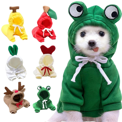 Cozy Fruit Hoodie for Small Dogs & Cats – Winter Fleece Outfit