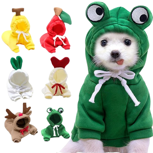 Cozy Fruit Hoodie for Small Dogs & Cats – Winter Fleece Outfit