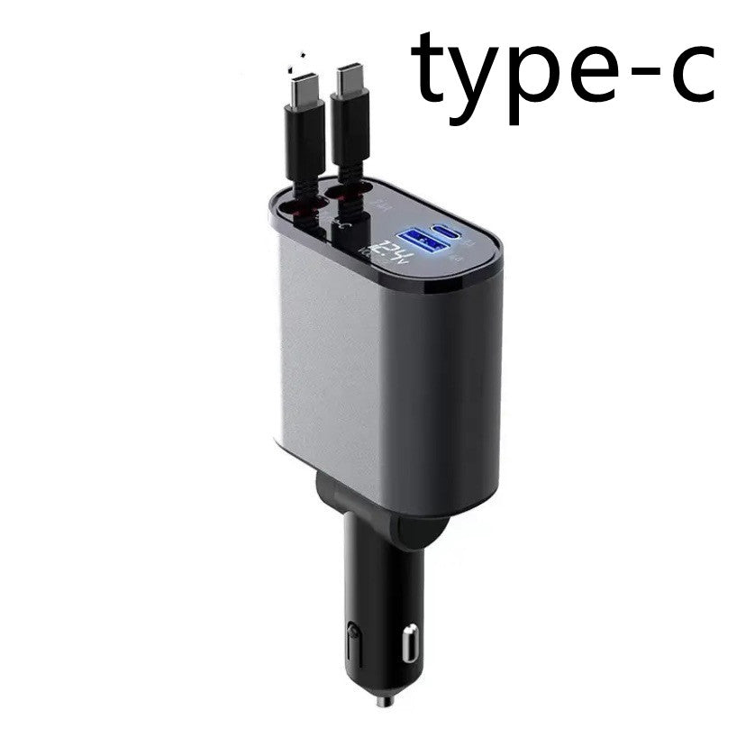 Metal Car Charger: Super-Fast USB & TYPE-C Adapter