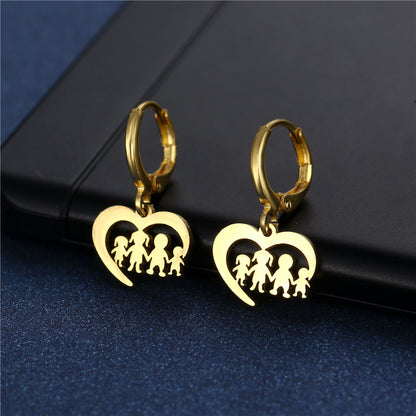 Golden Love Family Stud Earrings