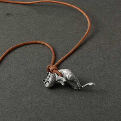 925 Sterling Silver Cat Necklace