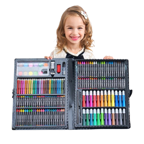 All-in-One Art Supplies Kit – Paintbrushes, Oil Pastels, and Watercolor Pens