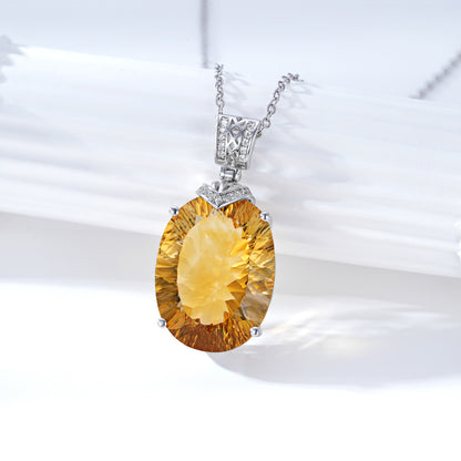 Elegant Topaz Pendant: Luxury 925 Necklace