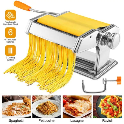 Manual Pasta Roller Machine – Fettuccine & Noodle Maker