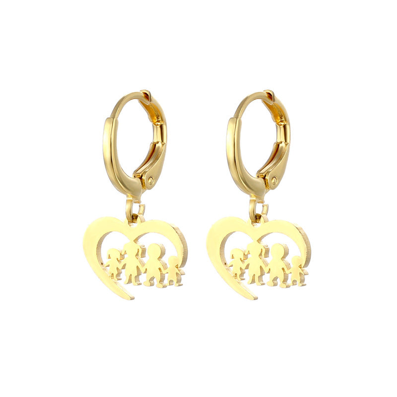 Golden Love Family Stud Earrings