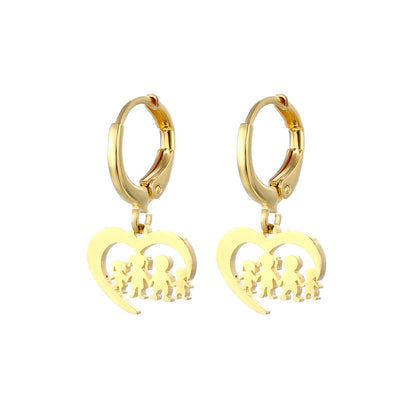 Golden Love Family Stud Earrings