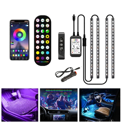 Decorative Wireless LED Strip – Car Ambient Lighting with Music Control