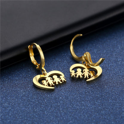 Golden Love Family Stud Earrings