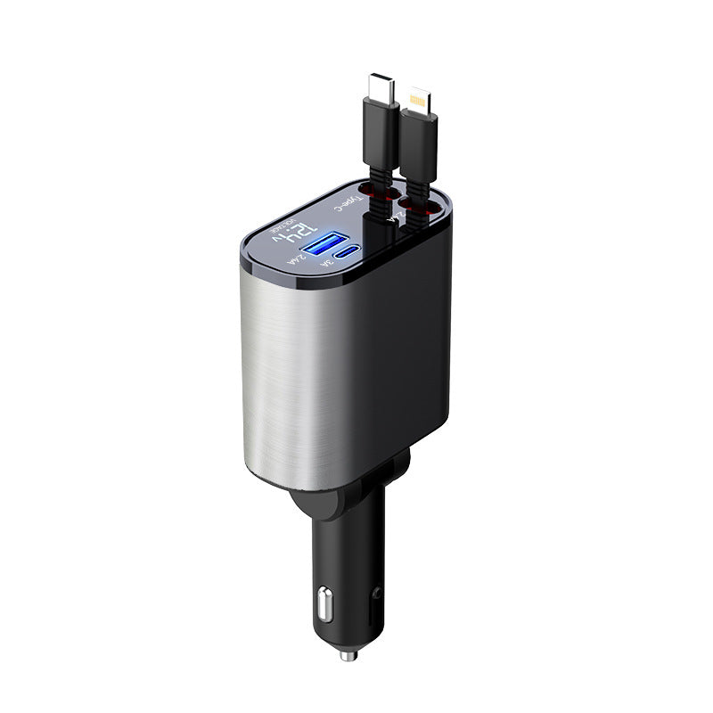 Metal Car Charger: Super-Fast USB & TYPE-C Adapter