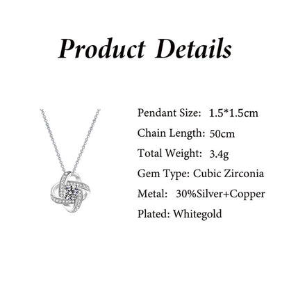 Eternal Star Silver Diamond Necklace